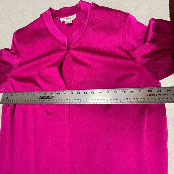 Elana by Tanner Women's Textured Silk Blazer Size 14 Mandarin Collar Pink New - Picture 7 of 9